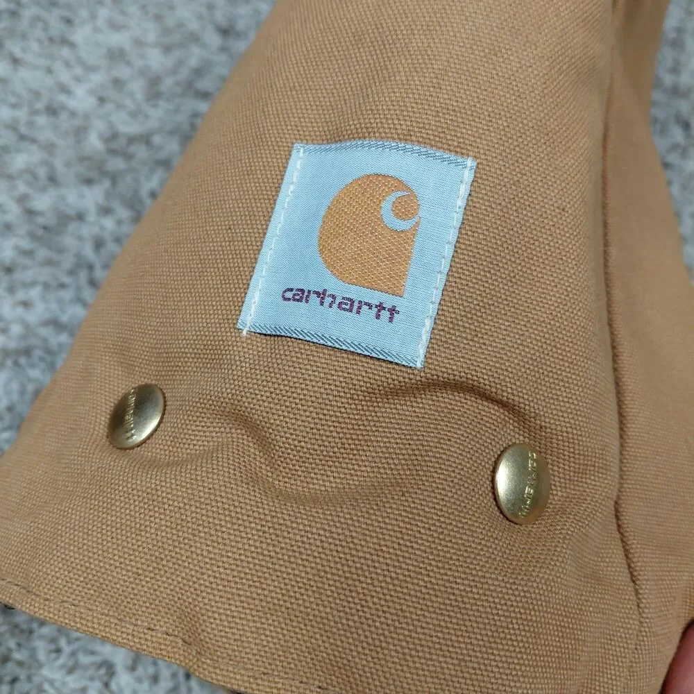 Vintage Carhartt A02 Snap On Hood Brown Quilt Lined Canvas Duck USA Union Made